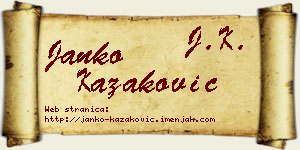 Janko Kazaković vizit kartica